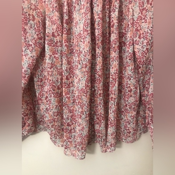 TORRID Womens Crinkle Chiffon Smocked Blouson Sleeve Semi Sheer Top Plus Size 1 - Picture 7 of 14